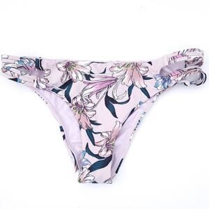 O'Neill Swimsuit Bikini Bottoms Lavender Purple Floral Caged Side, XS estimated